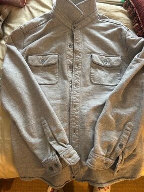 The Normal Brand Men's Field Jacket in Light Gray -textured knit shirt